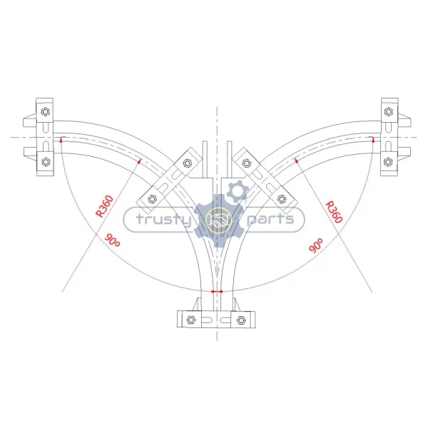 Twin Track Meat Rail – Y / FOUR WAY SWITCH DRAWING