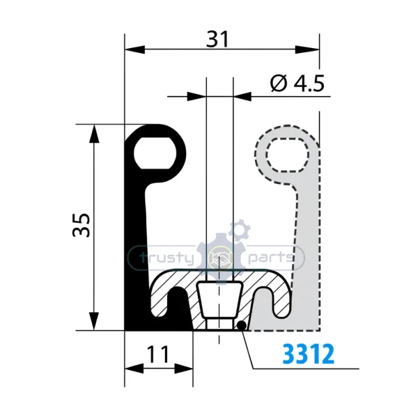 Fermod 8511 Sliding Door Gasket