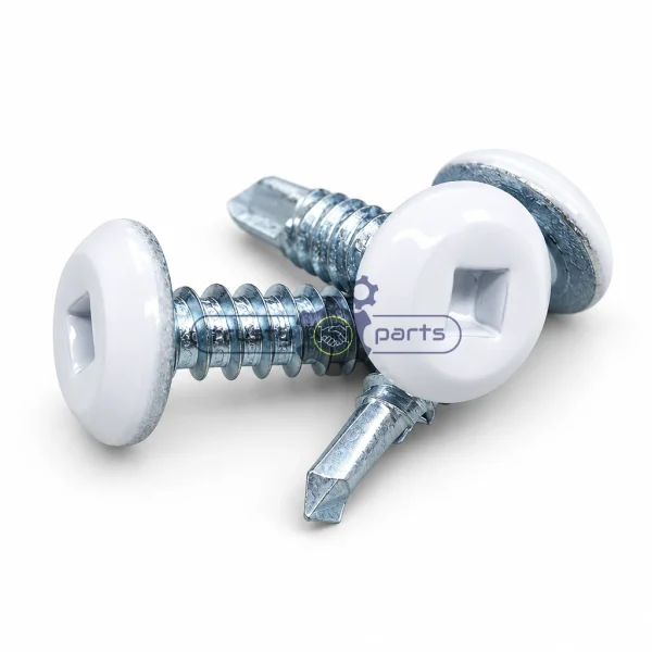 White Head Self-Drilling Screws - Square Driver Head 4.8X19 mm